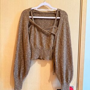 unique cardigan + tank top set (one size)